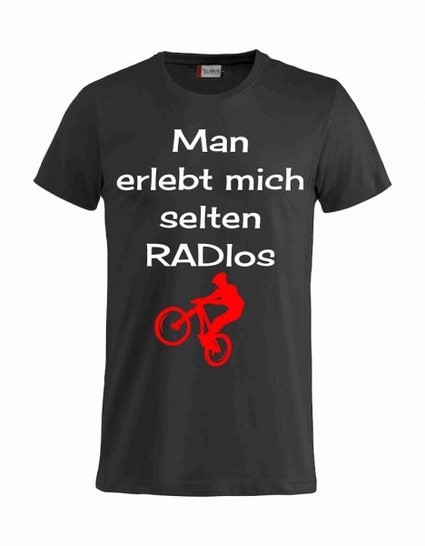 T-Shirt Man erlebt mich selten RADlos, schwarz-weiß günstig kaufen